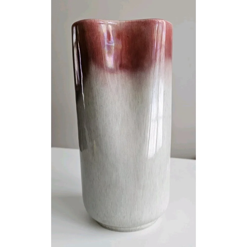 West Coast Pottery Vase #852 | Tall Ombre Drip Glaze | Mid-Century Modern